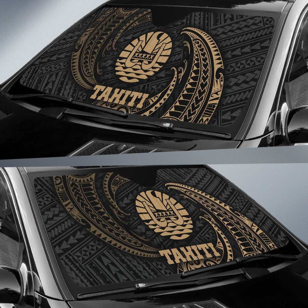 Polynesian Tahiti Sun Shades - Gold Tribal Wave - Polynesian Pride