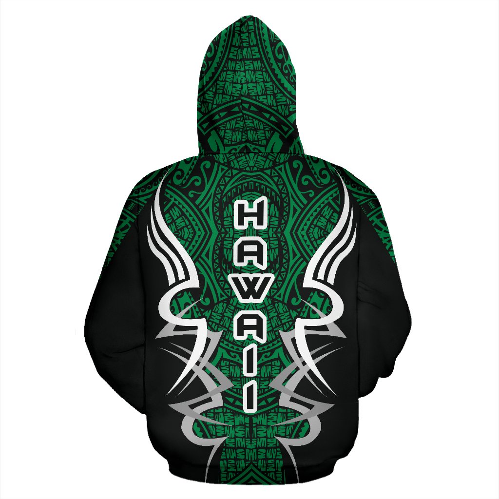 Kanaka Map Zip up Hoodie Green Armor Style - Polynesian Pride
