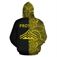 Hawaii Mauna Kea Polynesian Zip up Hoodie The Half Yellow - Polynesian Pride
