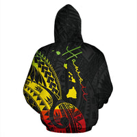 Hawaiian Reggae Turtle Zip Hoodie - Polynesian Pride