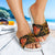 Tahiti Slide Sandals - Gold Plumeria - Polynesian Pride