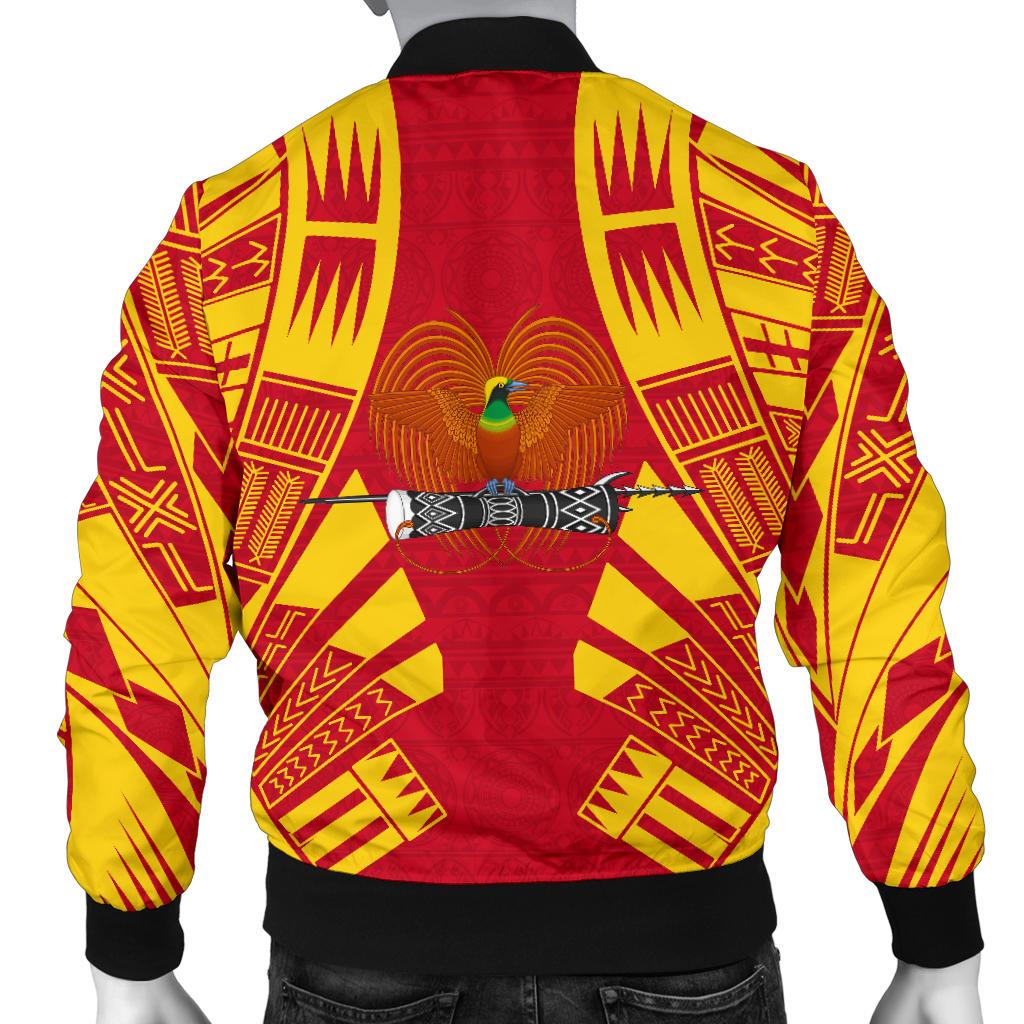 Papua New Guinea Men Bomber Jackets - Polynesian Tattoo Flag - Polynesian Pride