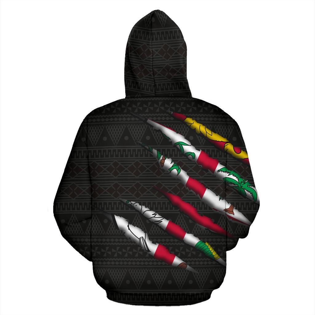Fiji All Over Zip up Hoodie Scratch Style - Polynesian Pride