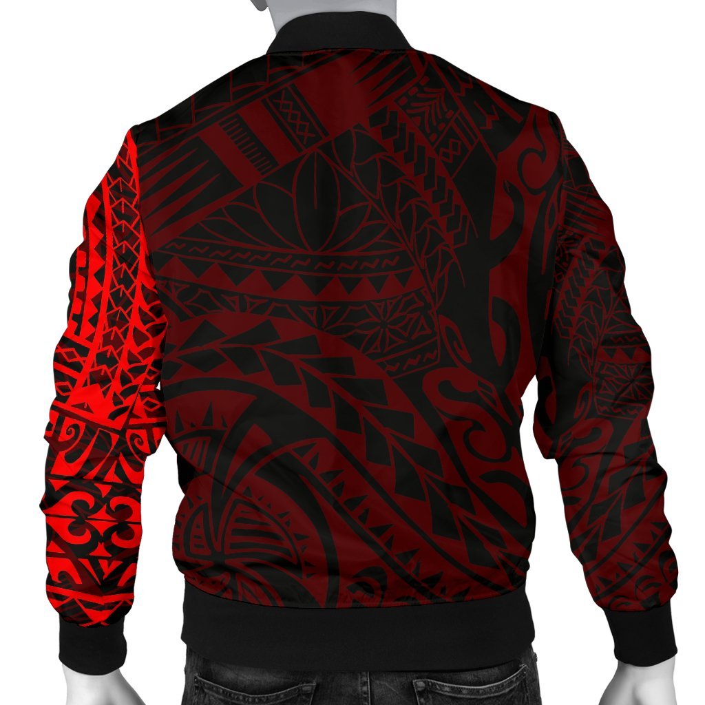 Polynesian Tattoo Style Men's Bomber Jacket Red - Polynesian Pride