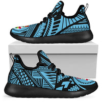 Fiji Polynesian Tattoo Mesh Knit Sneakers Blue - Polynesian Pride
