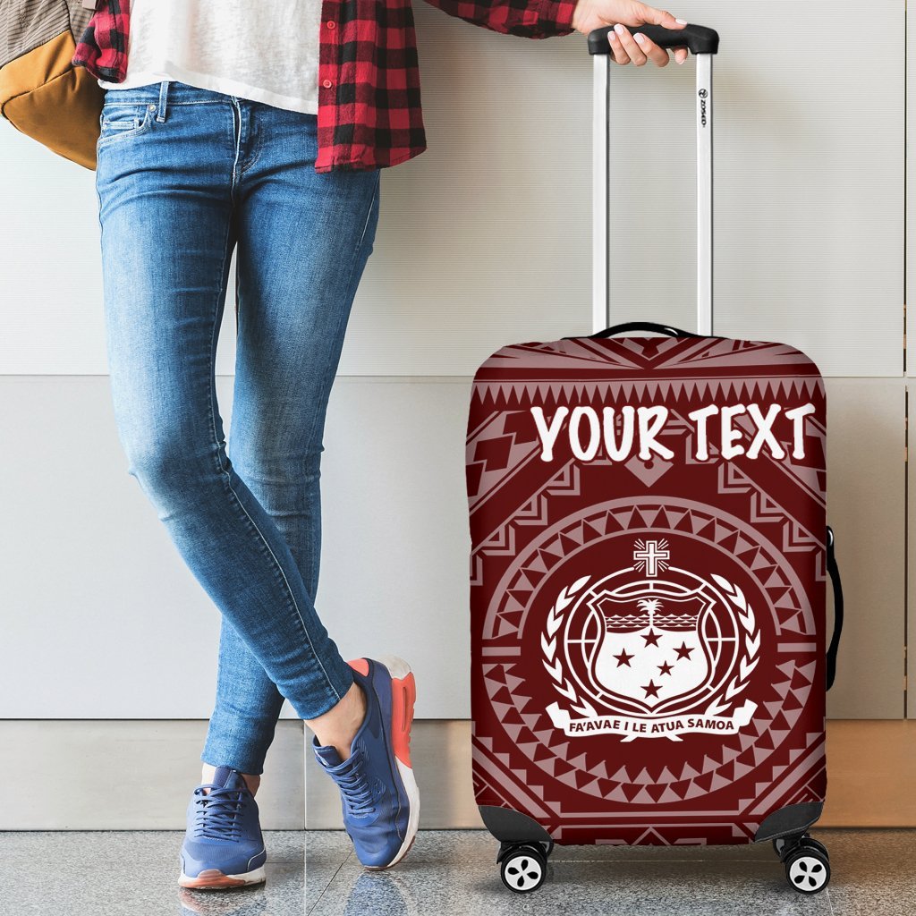 Samoa Personalised Luggage Covers - Samoa Seal In Polynesian Tattoo Style (Red) Red - Polynesian Pride