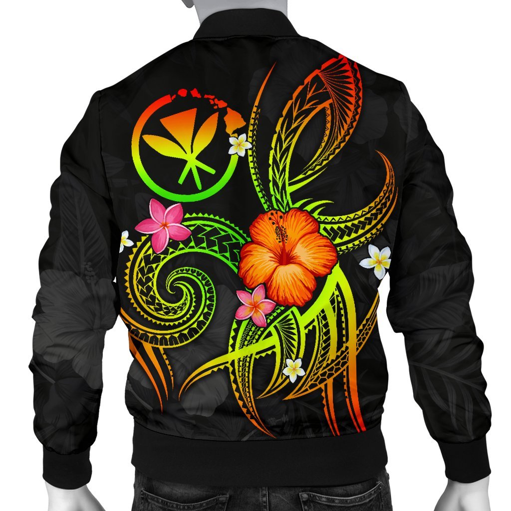 Polynesian Hawaii Personalised Men's Bomber Jacket - Legend of Kanaka Maoli (Reggae) - Polynesian Pride