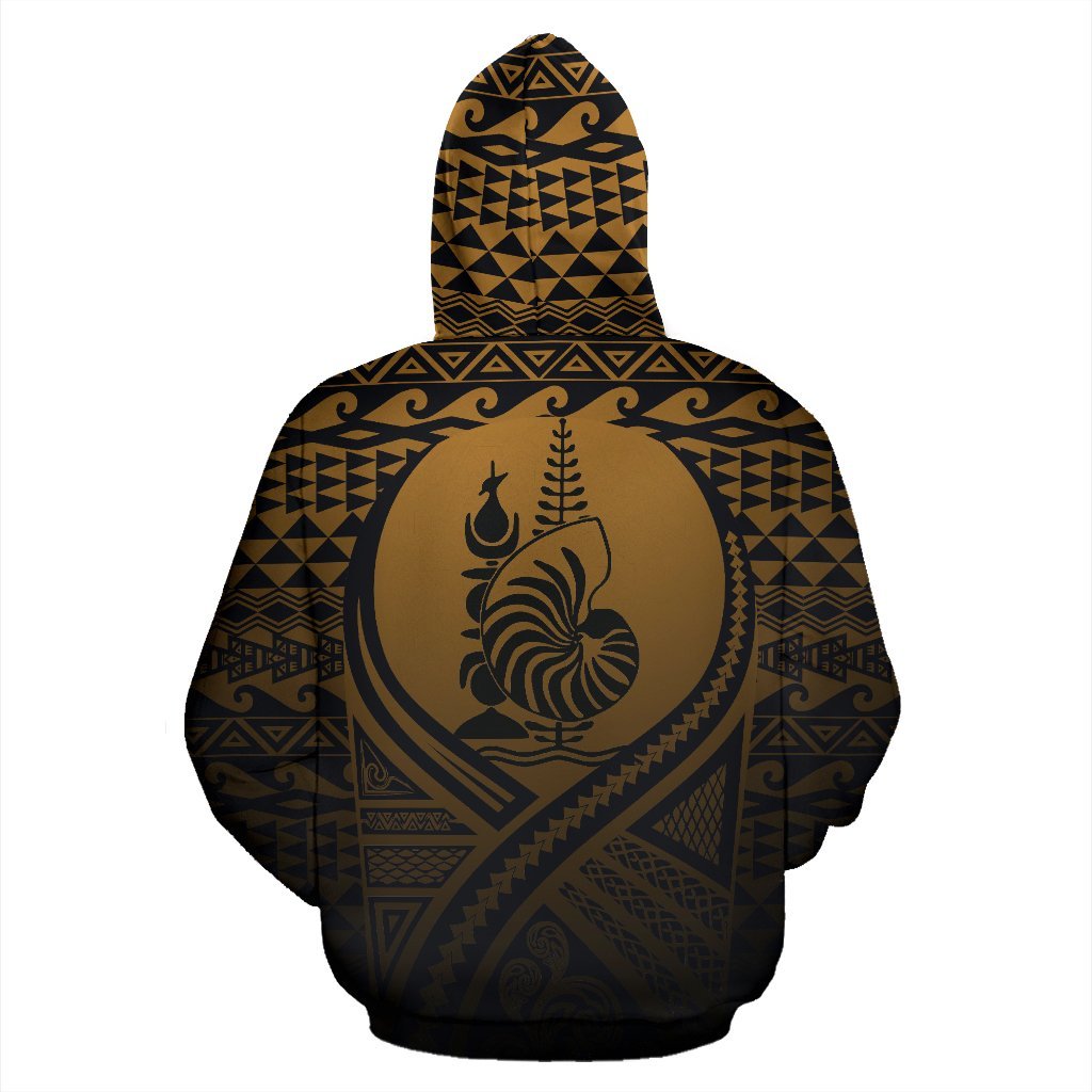 New Caledonia All Over Zip up Hoodie Lift up Gold - Polynesian Pride