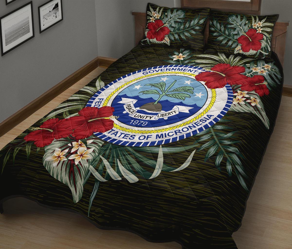 Federated States of Micronesia Polynesian Quilt Bed Set - Special Hibiscus - Polynesian Pride