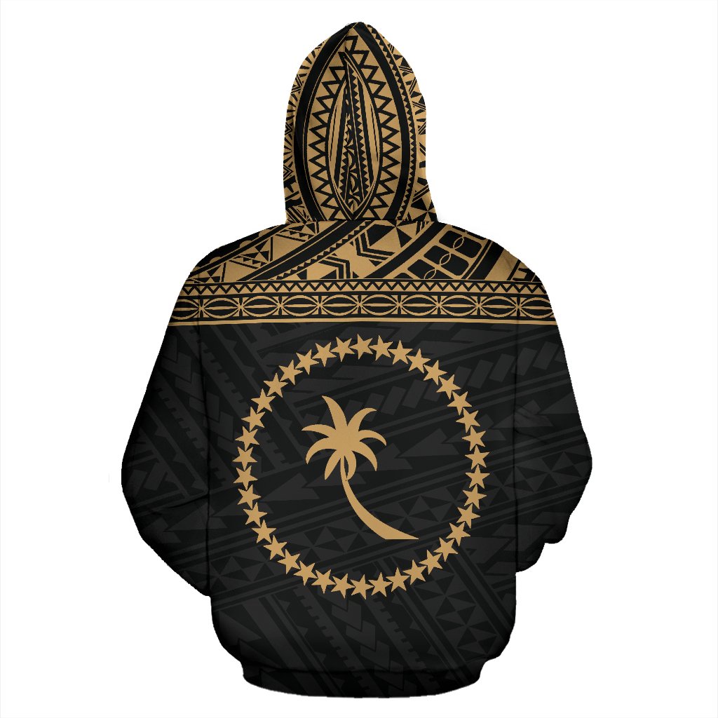 Chuuk State All Over Hoodie Gold Version - Polynesian Pride