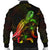 Tahiti Polynesian Men's Bomber Jacket - Turtle With Blooming Hibiscus Reggae - Polynesian Pride