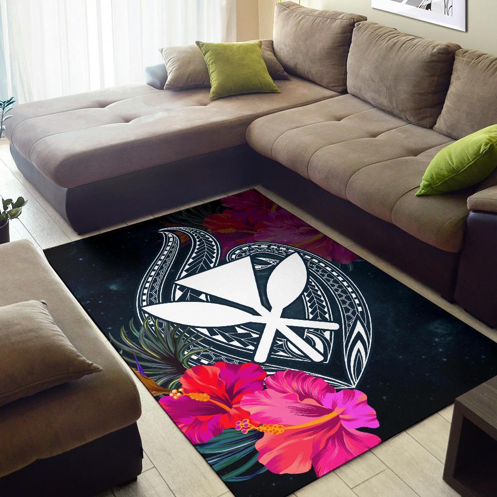 Hawaii Polynesian Honu Sea Hibiscus Rug - Polynesian Pride