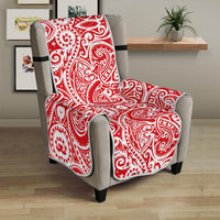 Tonga Chair Sofa Protector - Red Color Patterns - Polynesian Pride