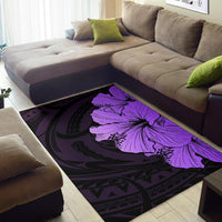Royal Hibiscus Polynesian Tribal Area Rug Violet AH - Polynesian Pride