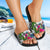 Samoa Custom Personalised Slide Sandals White - Turtle Plumeria Banana Leaf - Polynesian Pride