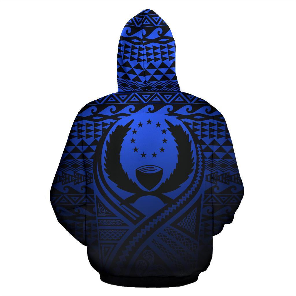 Pohnpei All Over Hoodie Lift up Blue - Polynesian Pride