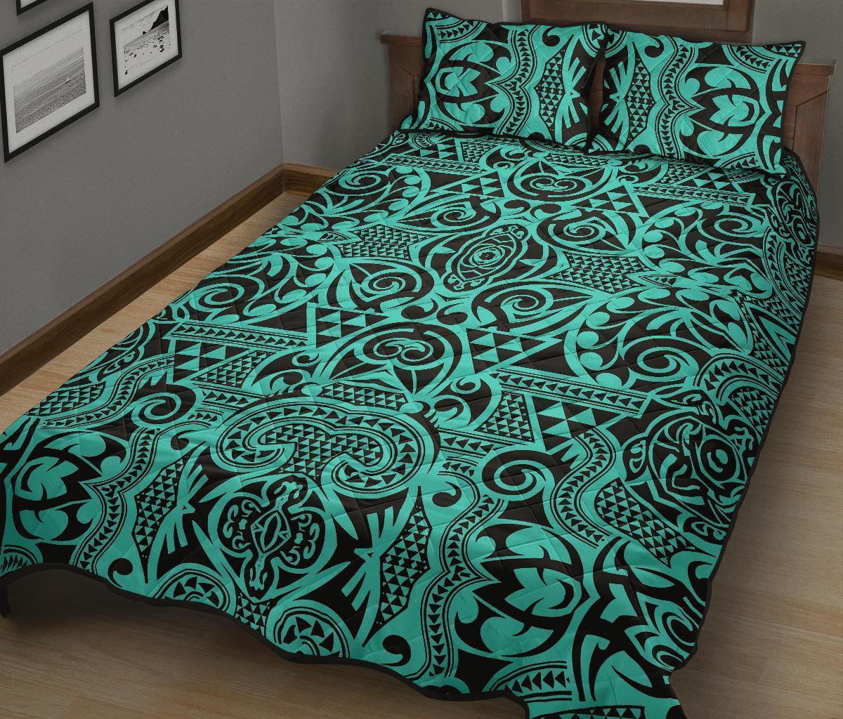 Hawaii Quilt Bed Set Polynesia Kakau Turtle AH - Polynesian Pride
