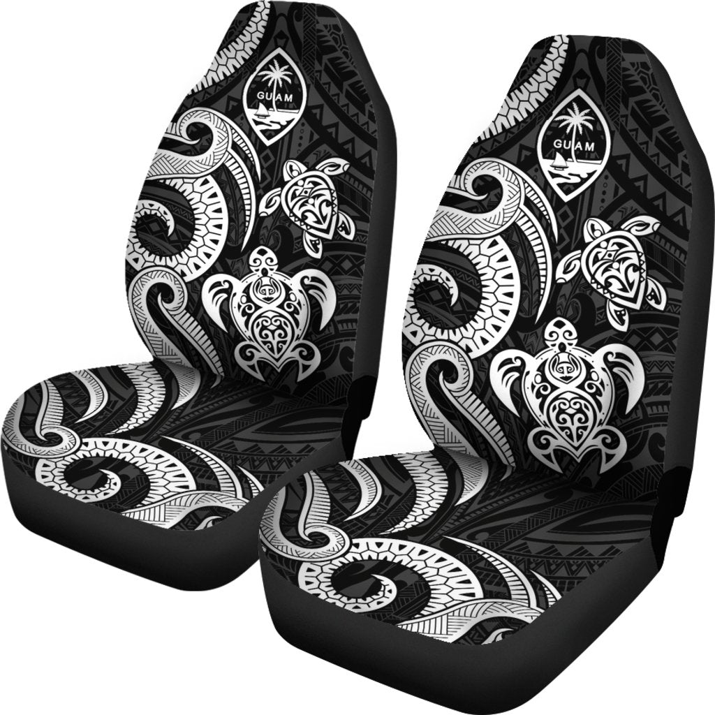 Guam Polynesian Car Seat Covers - White Tentacle Turtle - Polynesian Pride