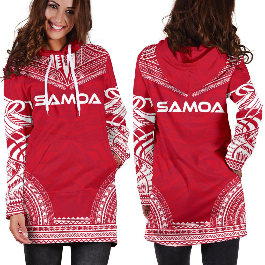 Samoa Women's Hoodie Dress - Polynesian Flag Chief - Polynesian Pride