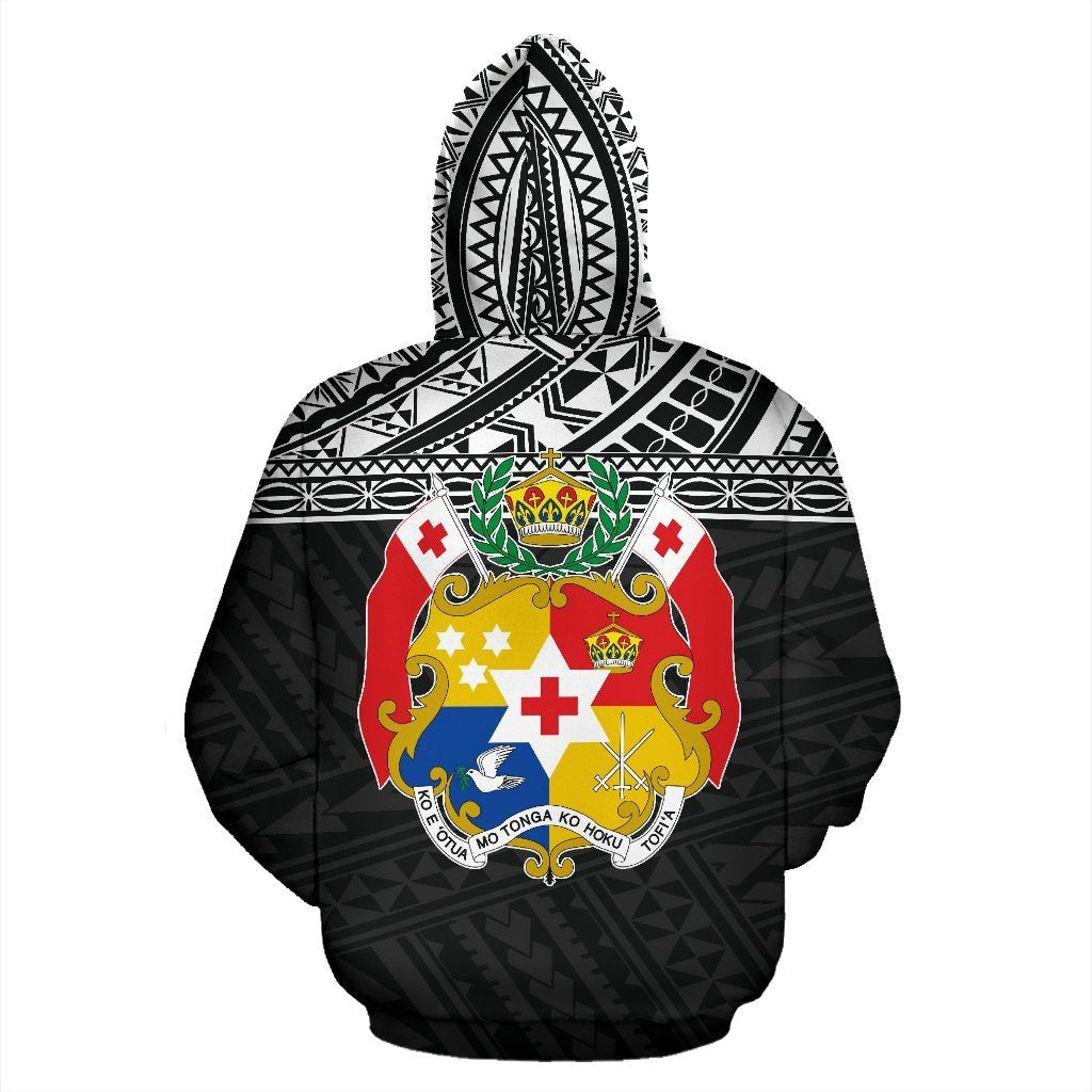Tonga All Over Zip up Hoodie Polynesian Black Version - Polynesian Pride
