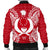 Pohnpei Polynesian Men's Bomber Jacket Map Red White - Polynesian Pride