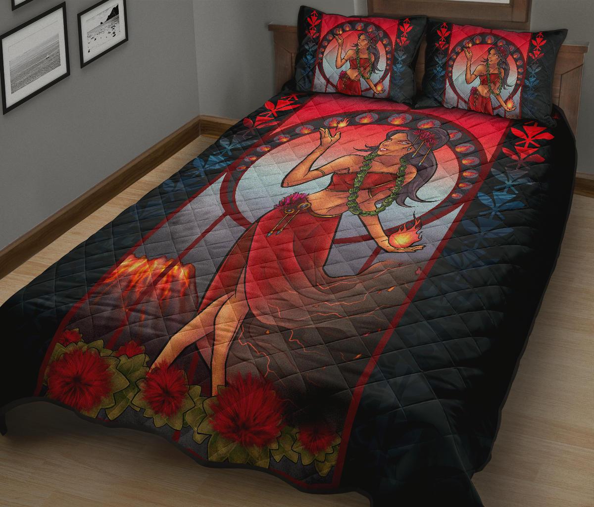 Hawaii Polynesian Quilt Bed Set - Hawaiian Madame Pele - Polynesian Pride