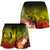 Pohnpei Women's Shorts - Humpback Whale with Tropical Flowers (Yellow) - Polynesian Pride