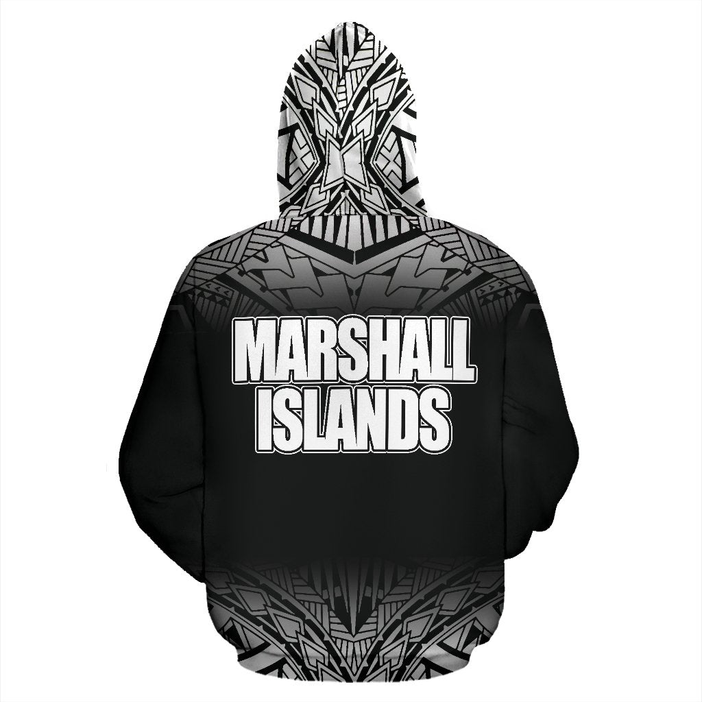 Marshall Islands All Over Hoodie Fog Black Style - Polynesian Pride