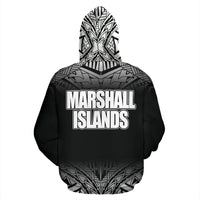 Marshall Islands All Over Hoodie Fog Black Style - Polynesian Pride