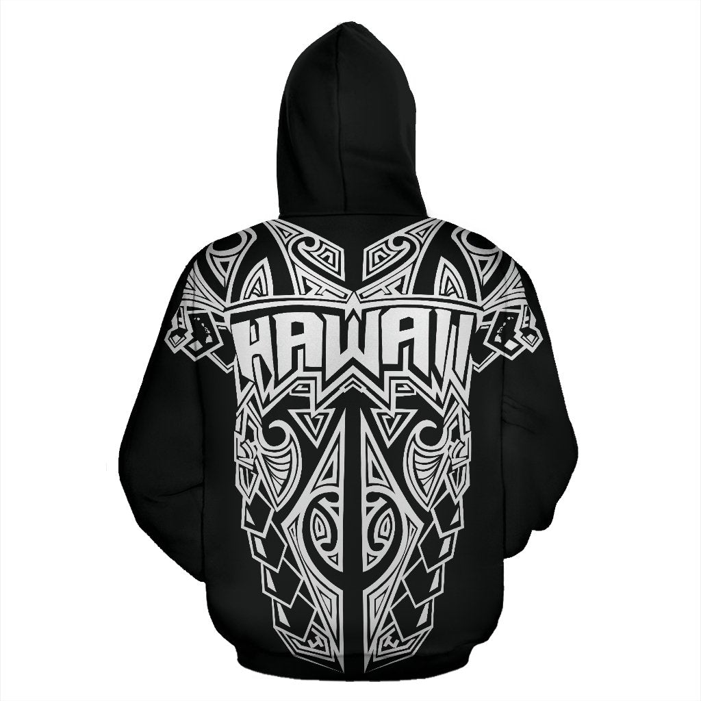 Hawaii Hoodie Polynesian Tattoo White - Polynesian Pride