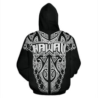 Hawaii Hoodie Polynesian Tattoo White - Polynesian Pride