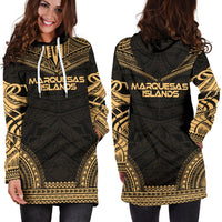 Marquesas Islands Women's Hoodie Dress - Polynesian Gold Chief - Polynesian Pride