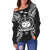 Samoa Polynesian Shoulder Sweater Map Black - Polynesian Pride
