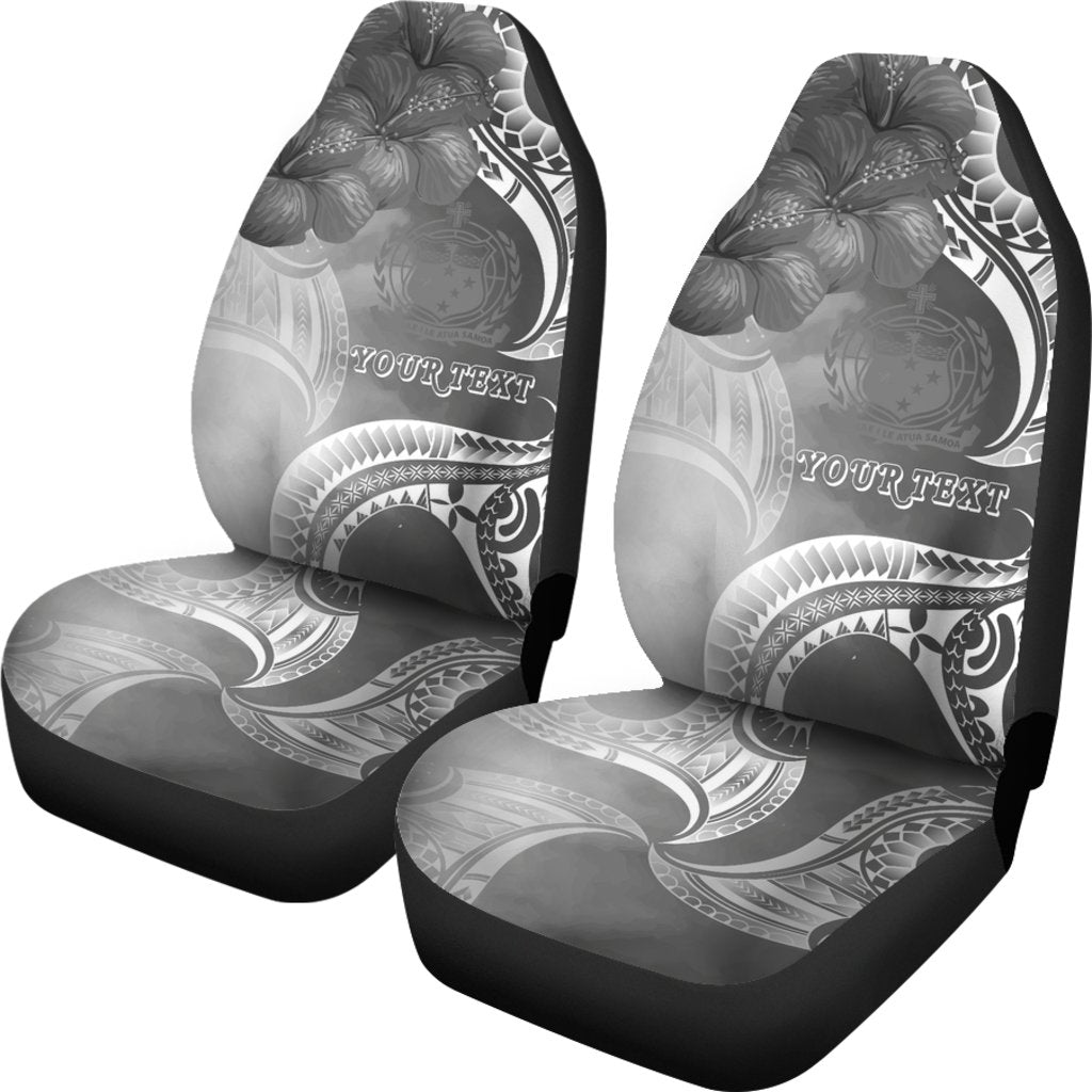 Samoa Custom Personalised Car Seat Covers - Samoa Seal Wave Style (Black) - Polynesian Pride
