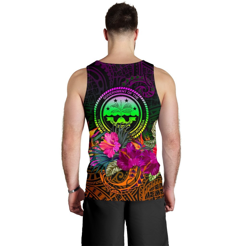 Federated States of Micronesia Personalised Men's Tank Top - Summer Hibiscus - Polynesian Pride