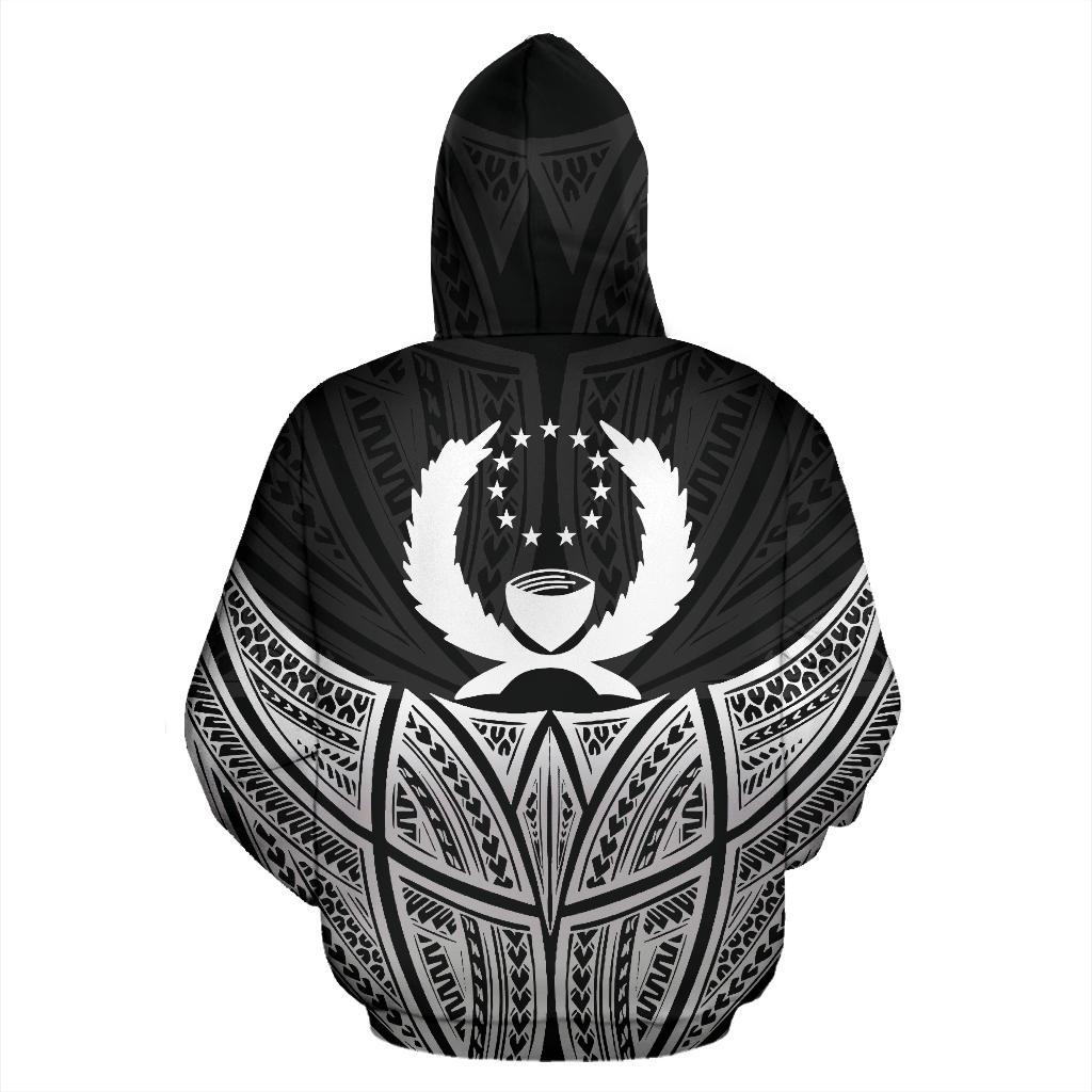 Pohnpei Polynesian Hoodie Black Pride Map nd Seal - Polynesian Pride