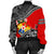 Tonga Women'S Bomber Jacket Polynesian Style Fall In The Wave - Polynesian Pride