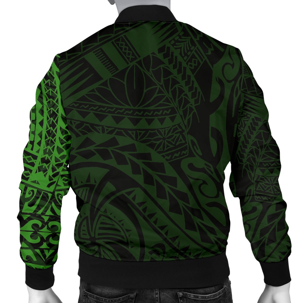 Polynesian Tattoo Style Men's Bomber Jacket Green - Polynesian Pride