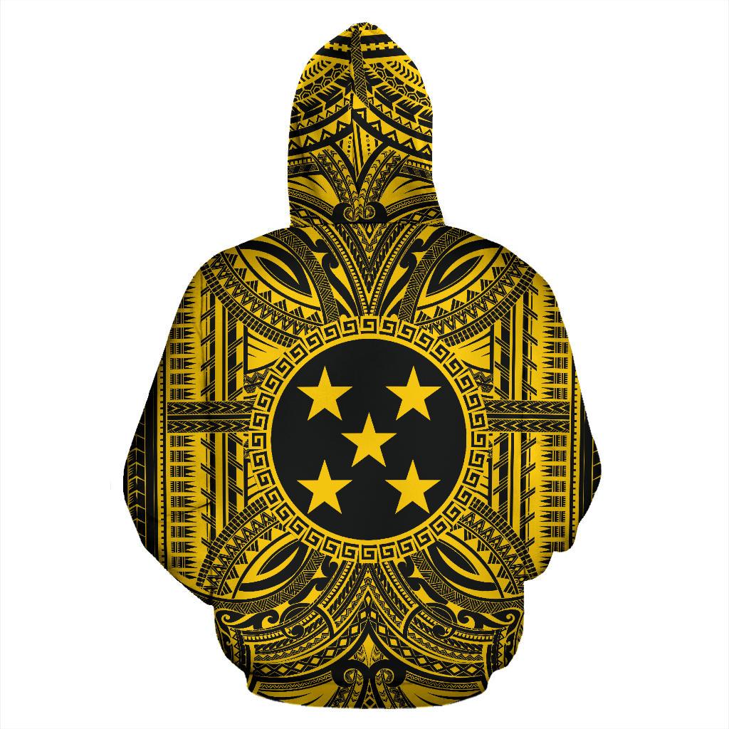 Gambier Islands ll Over Hoodie Gambier Islands Coat of rms Polynesian Gold Black - Polynesian Pride