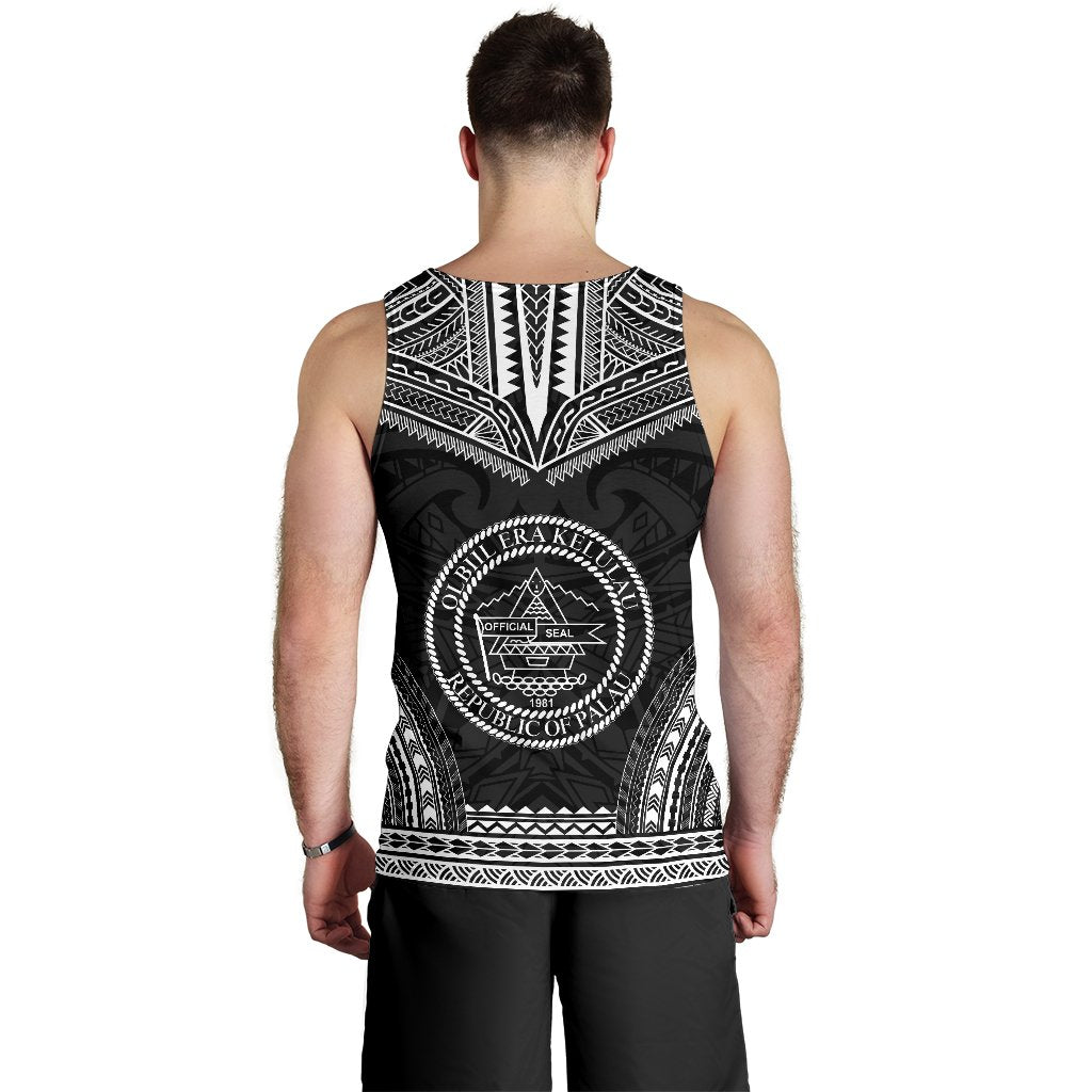 Palau Men's Tank Top - Polynesian Chief Black Version - Polynesian Pride