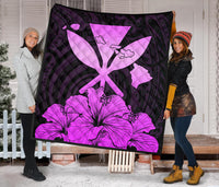 Hawaiian Kanaka Premium Quilt Hibiscus Polynesian Love Pink - Polynesian Pride