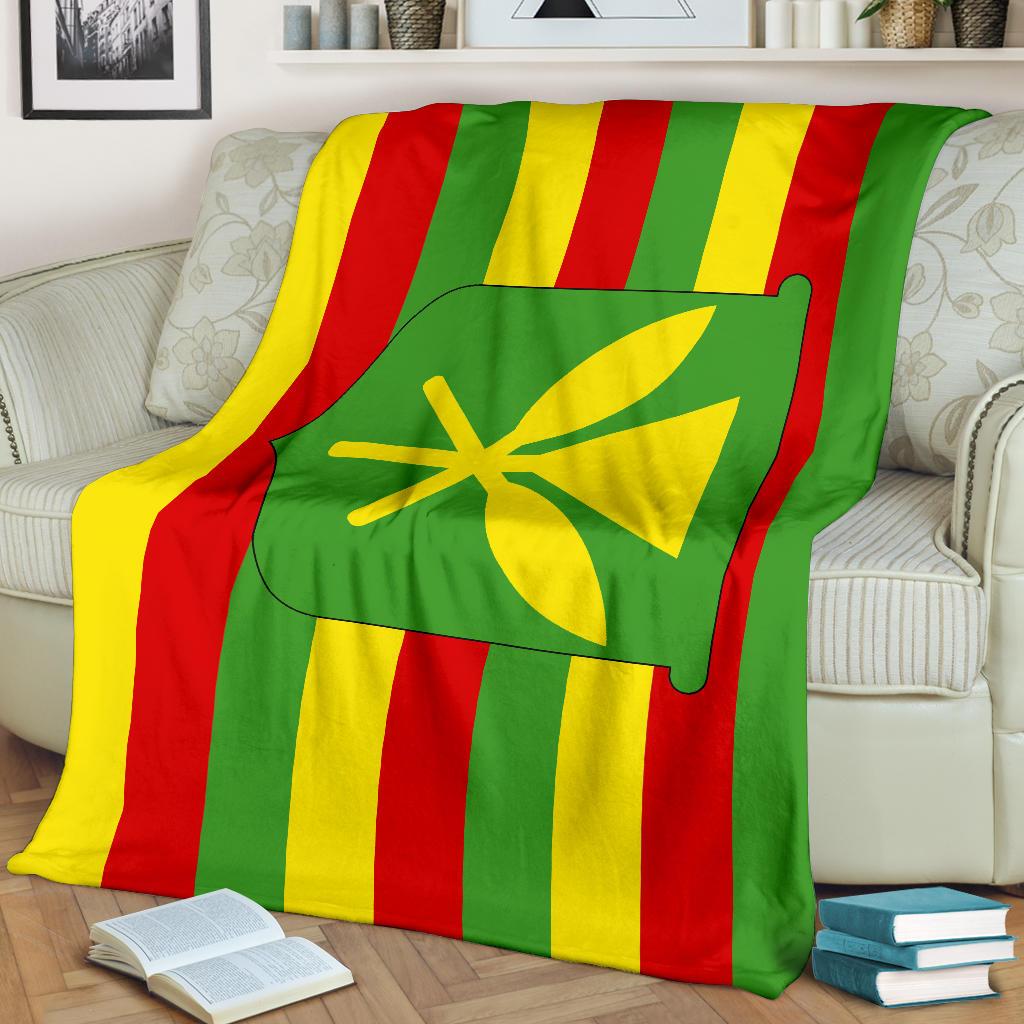 Kanaka Maoli Original Flag Premium Blanket - Polynesian Pride