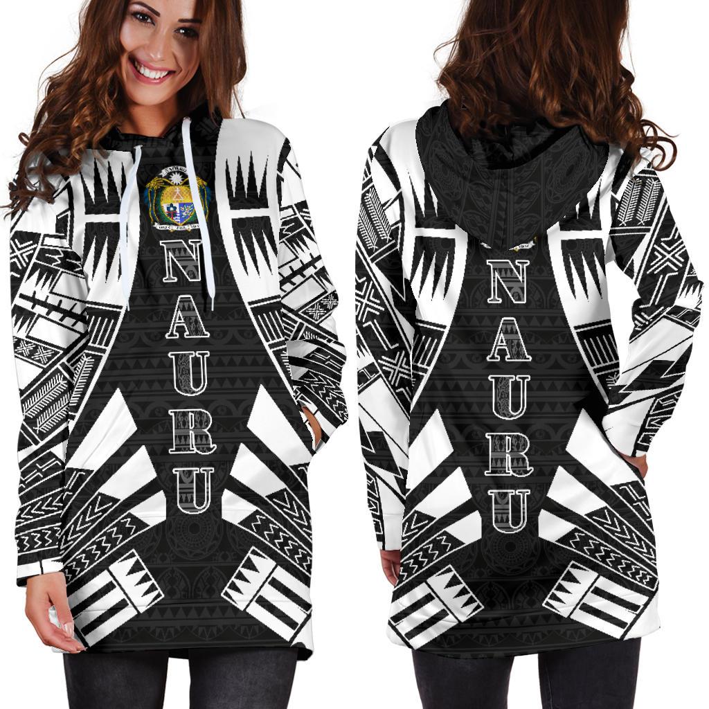 Nauru Hoodie Dress - Polynesian Tattoo Black - Polynesian Pride
