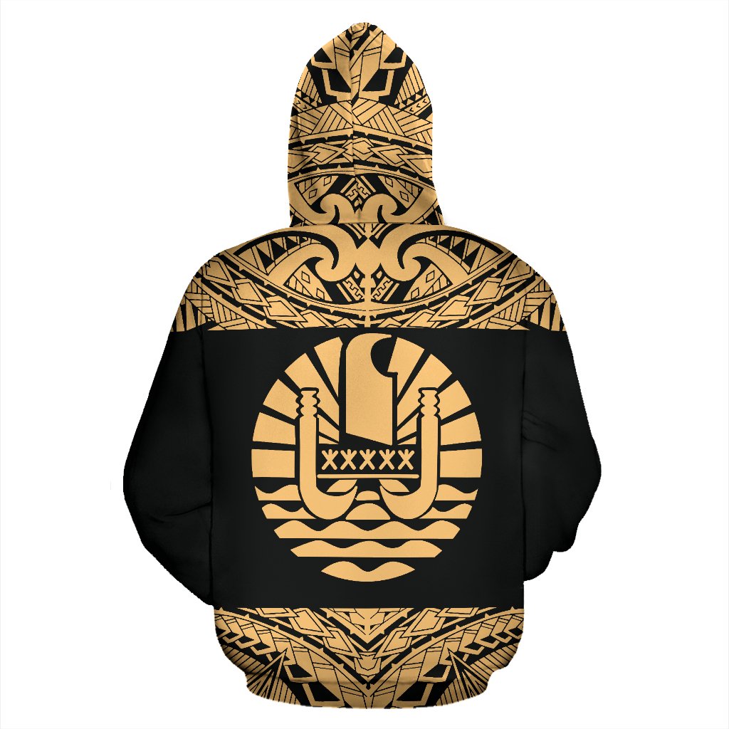 Tahiti All Over Hoodie Polynesian Gold Version - Polynesian Pride