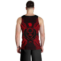 Pohnpei Polynesian Men Tank Top Map Red - Polynesian Pride