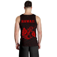 Hawaii Kakau Polynesian Anchor Map Men's Tank Top - Red - Polynesian Pride