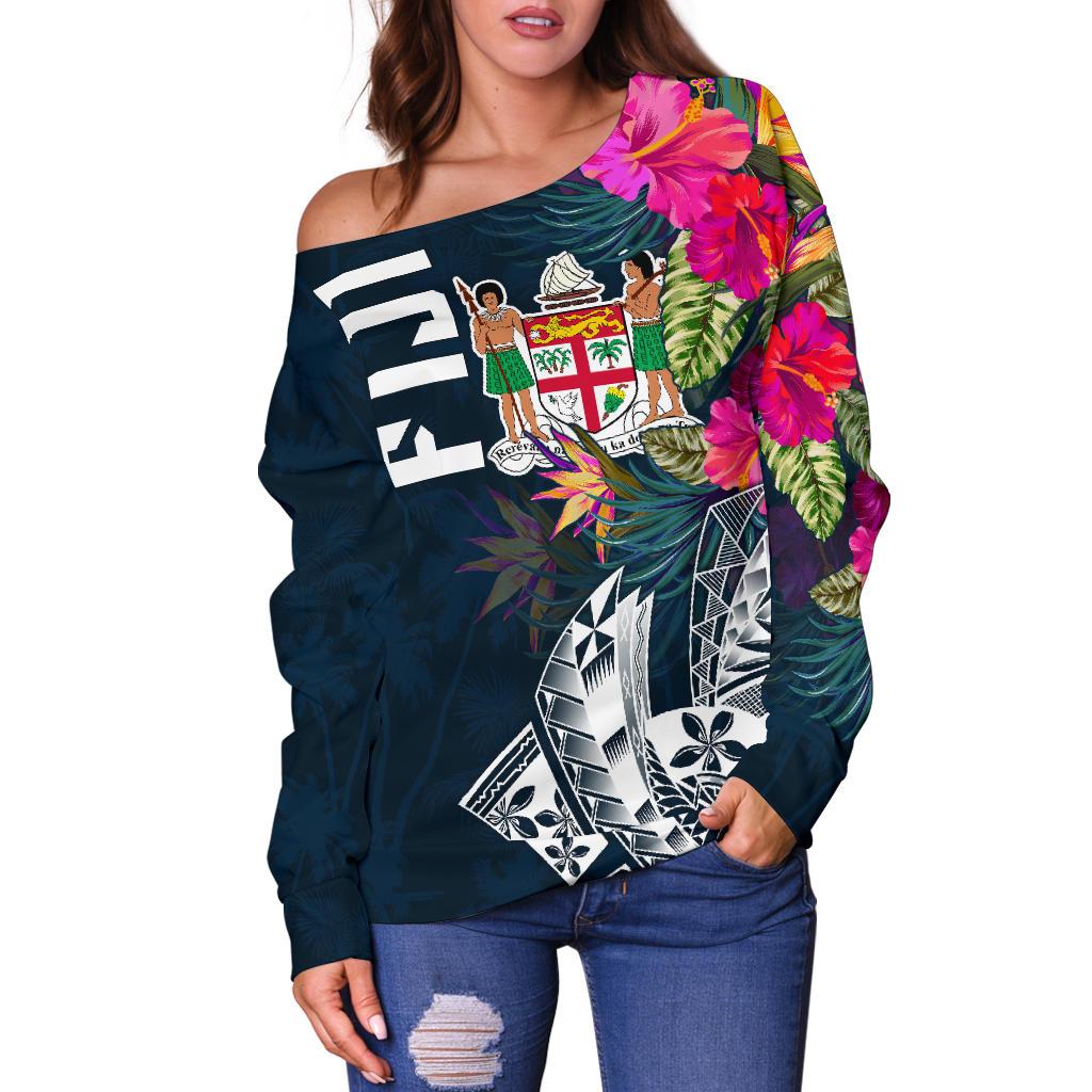 Fiji Women's Off Shoulder Sweater - Fiji Summer Vibes - Polynesian Pride