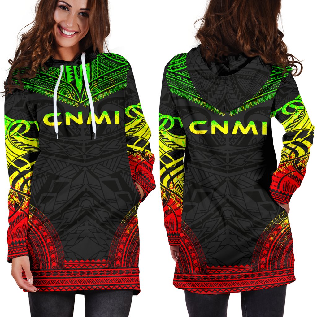 Northern Mariana Islands Women's Hoodie Dress - Polynesian Reggae Chief - Polynesian Pride