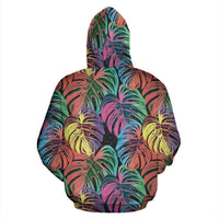 Polynesia All Over Hoodie Palm Leaves Neon Color - Polynesian Pride