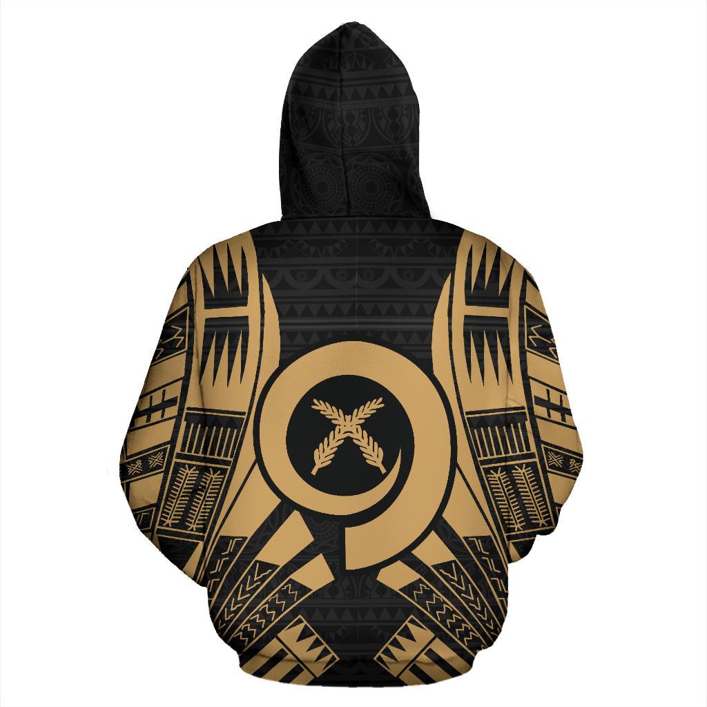 Vanuatu Polynesian Zip up Hoodie Gold Tattoo - Polynesian Pride